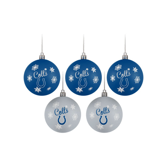 Indianapolis Colts NFL 5 Pack Shatterproof Ball Ornament Set
